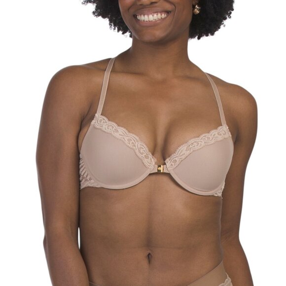 NATORI Cafe Feathers Front Clasp T-back Bra